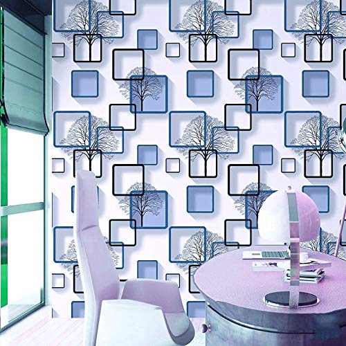Review Wolpin Wall Stickers Wallpaper DIY Decal (45 x 500 cm) 3D Frames PVC DIY Self Adhesive, Active Blue