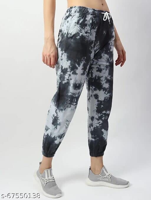 Review GRECIILOOKS Women's Tie-Dye Joggers Strechable Pants Treggings|Slim Fit Casual Joggers for Women|Straight Relaxed Fit Trousers|Gym Capri Pants for Women Running Track