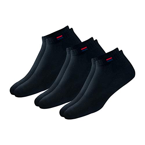 Review NAVYSPORT Men's Cotton Solid Ankle Socks, Free Size, Pack of 3 (Multicoloured)