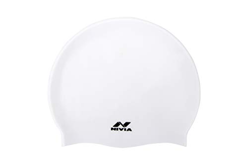 Review Nivia Classic Silicone Adult Swimming Cap (White)