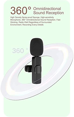 Review TECHBLAZE Professional Wireless Collar mic Bluetooth Lavalier Microphone with USB Type-C & Lightning Connector for Camera Recording Singing Audio Video Vlog Interview