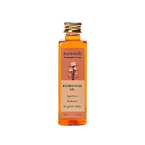 Review Auravedic Kumkumadi Oil, 100 Ml. Kumkumadi Face oil for Glowing Skin. Kumkumadi Tailam from kerala.
