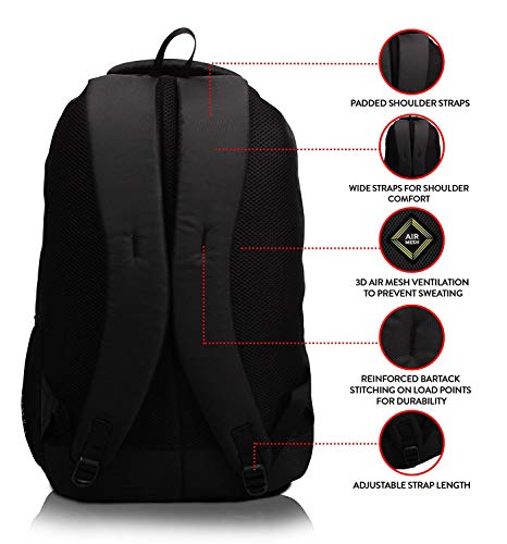 Review Lunar's Comet 35L Water Resistant Travel Bagpack/College Backpack/School Bag/Office Bag/Business Backpack/Daypack for Men and Women with 1 Year Warranty