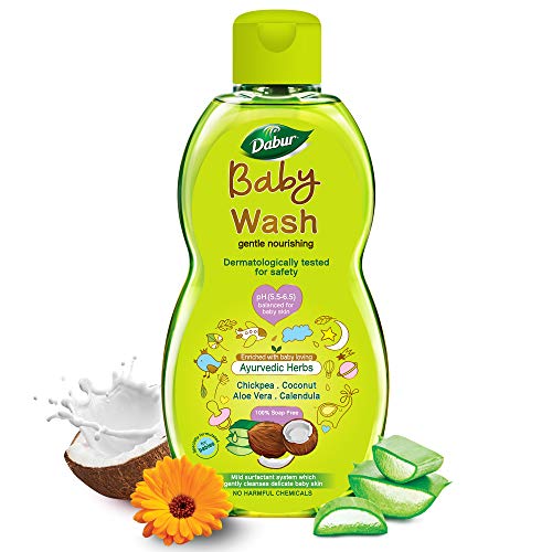 Review Dabur Baby Wash: pH 5.5 balanced with No Harmful Chemicals & Tear Free Formula |Contains Aloe Vera & Calendula |Hypoallergenic & Dermatologically Tested with No Paraben & Phthalates - 200 ml