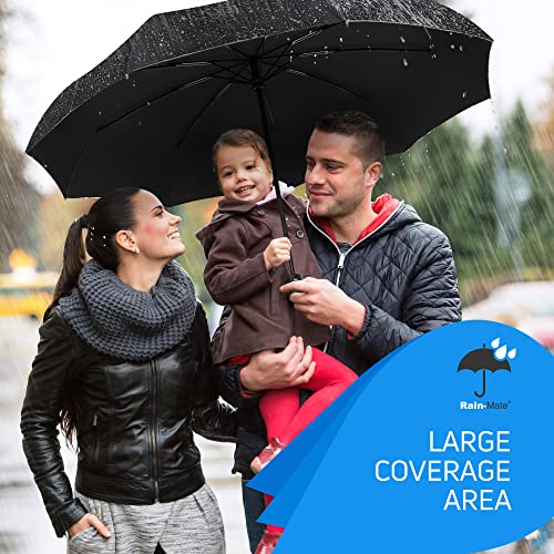Review Rain-Mate Compact Travel Umbrella - Windproof, Reinforced Canopy, Ergonomic Handle, Auto Open/Close Multiple Colors