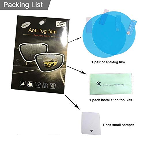 Review ibimble Waterproof Anti Fog Film Rain Proof Car Mirror for All Vehicles - Set of 2