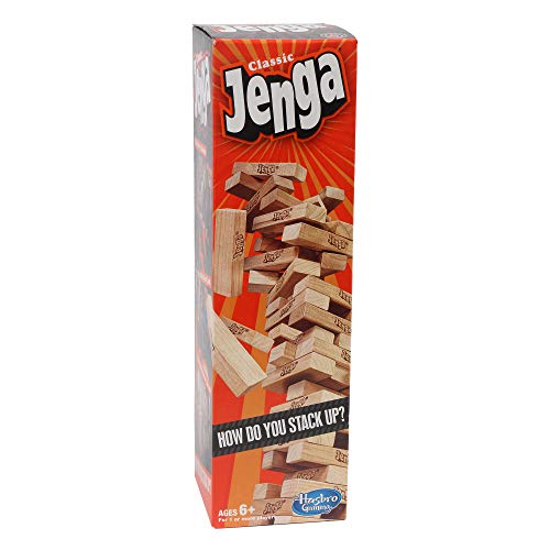 Review Hasbro Gaming Classic Jenga, Hardwood Blocks, Stacking Tower Game For Kids Ages 6 and Up, 1 or More Players