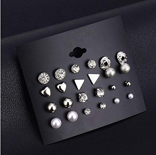 Review Shining Diva Fashion Latest pairs Earrings Combo Set Crystal Pearl Stud Earrings for Women