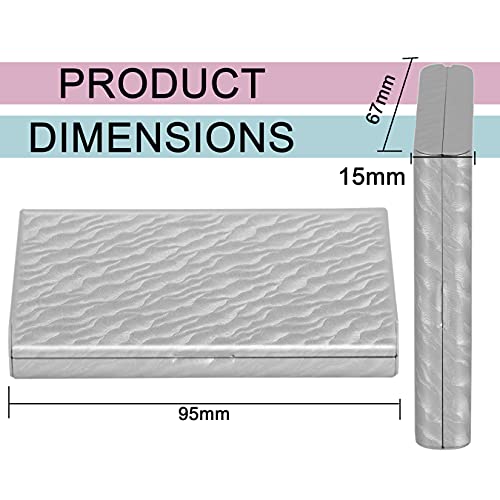 Review Storite 8 Slot Metal RFID Blocking Credit Or Debit Card Holder Wallet for Men & Women ( Silver-Water Ripple-9.5cm x 6.7cm x 1.5cm)