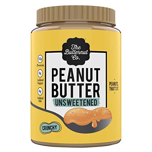 Review The Butternut Co. Peanut Butter Unsweetened | High Protein Crunchy Peanut Butter| Sugar Free, Gluten Free & Vegan (1Kg)