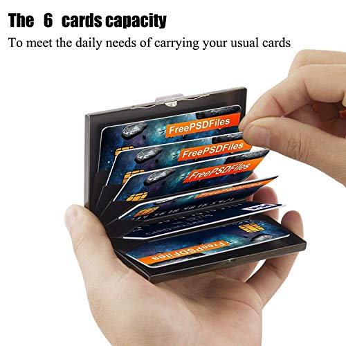 Review Storite 6 Slots RFID Blocking Metal Credit Card Holder Wallet for Men & Women(Shiny Black,9.5 x 6.5 x 1.3 cm )