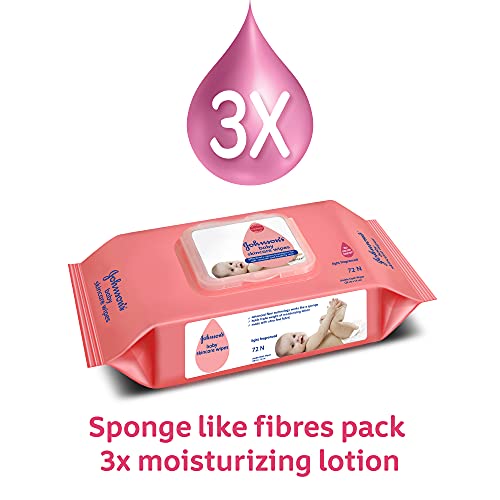 Review Johnson's Baby Skincare Wipes with Lid, 72s Twin Pack (Buy 2 Get 1 Free) (432 Wet Wipes), White