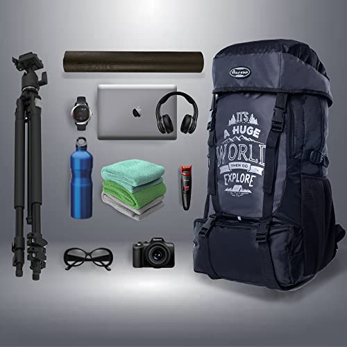 Review POLESTAR Xplore 55 L Hiking/ Trekking/ Camping/ Travelling Rucksack Backpack with rain cover, shoe compartment, water resistant, made with polyester, 1 year warranty