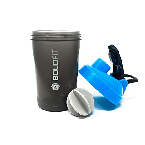 Review Boldfit Compact Gym Shaker Bottle, Shaker Bottles For Protein Shake , Bpa Free Material, Plastic, Blue And Grey, 500ml