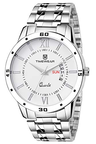 Review TIMEWEAR Analog Day Date Functioning Stainless Steel Chain Watch for Men