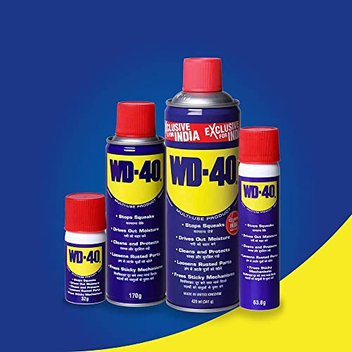 Review Pidilite WD 40, 170 G Multipurpose Spray for Auto Maintenance, Rust Remover, Lubricant, Loosens Stuck & Rust Parts, Removes Stain & Sticky Residue, Descaling, All purpose Protectant & Cleaning Agent
