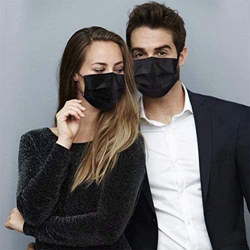 Review ProQ Black Mask | Mask Pack of 100 | Black Surgical Mask | Black Mask For Men & Women | 3ply Mask With Nose, Nonwoven Fabric, Disposable mask , Without valve