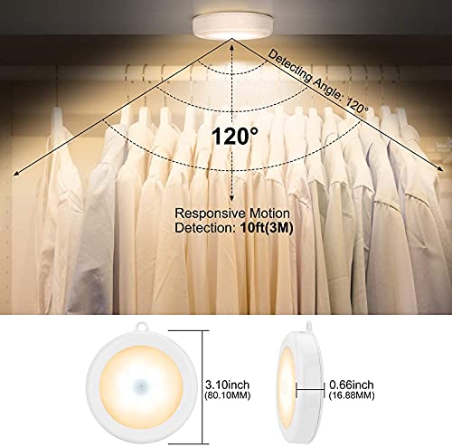 Review Hoteon Motion Sensor Light, Motion-Sensing Battery Powered LED Nightlight, Wall Light for Entrance, Hallway, Basement, Garage, Bathroom, Cabinet, Closet, Pack of 1