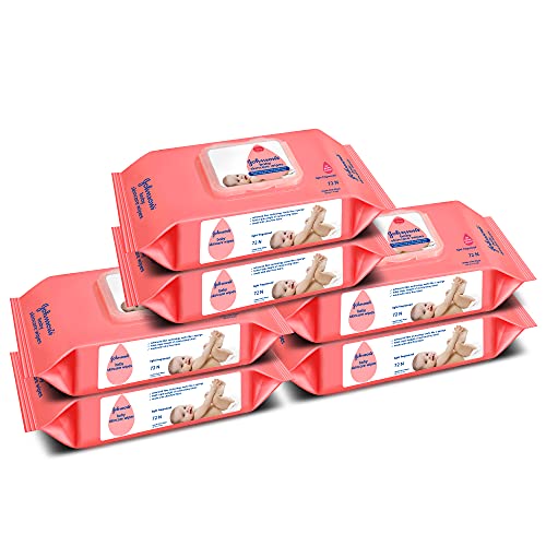Review Johnson's Baby Skincare Wipes with Lid, 72s Twin Pack (Buy 2 Get 1 Free) (432 Wet Wipes), White