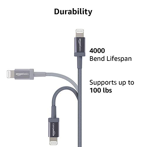 Review Amazonbasics Nylon Braided Usb-C To Lightning Cable, Mfi Certified Smartphone, Iphone Charger - Dark Grey, 3-Foot