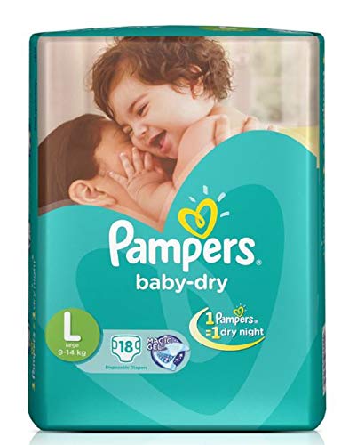 Review Pampers Taped Diapers, Large (LG), 18 count for Kids
