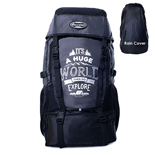 Review POLESTAR Xplore 55 L Hiking/ Trekking/ Camping/ Travelling Rucksack Backpack with rain cover, shoe compartment, water resistant, made with polyester, 1 year warranty