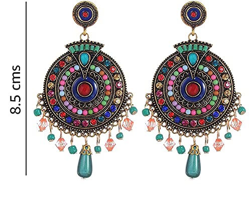 Review YouBella Jewellery Bohemian Multi-Color Earrings for Girls and Women