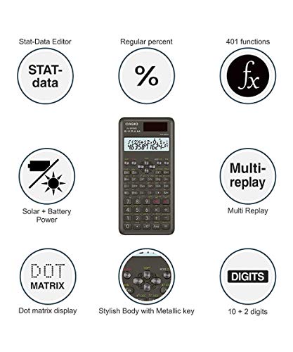 Review Casio FX-991MS 2nd Gen Non-Programmable Scientific Calculator, 401 Functions and 2-line Display